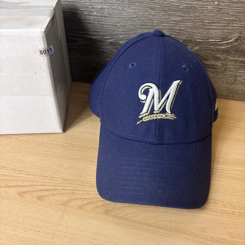 Milwaukee Brewers Hat‎ Cap Strap Back Blue MLB Baseball New Era Adjustable